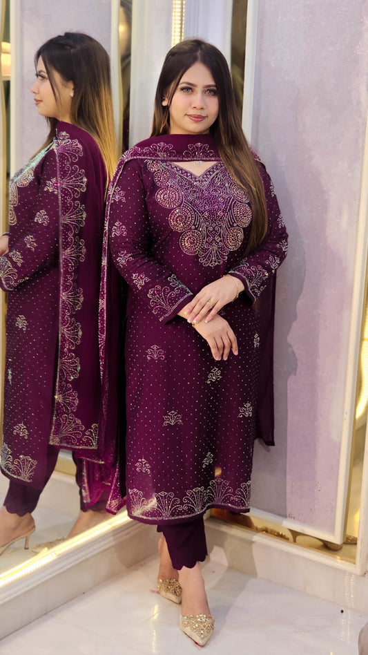 Premium Mandala Stone Party Wear